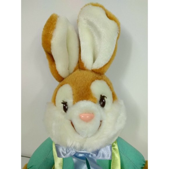 Vintage 1989 Bloomer Bunny Rabbit Plushie Stuffed Animal w/Blank- A Hug For Card - Picture 2 of 11